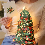 Twinkling Poinsettia Christmas Tree Pop-up Card - Lizzy G's Fine Gifts