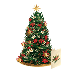 Twinkling Poinsettia Christmas Tree Pop-up Card - Lizzy G's Fine Gifts