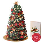 Twinkling Poinsettia Christmas Tree Pop-up Card - Lizzy G's Fine Gifts