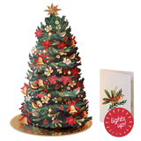 Twinkling Poinsettia Christmas Tree Pop-up Card - Lizzy G's Fine Gifts