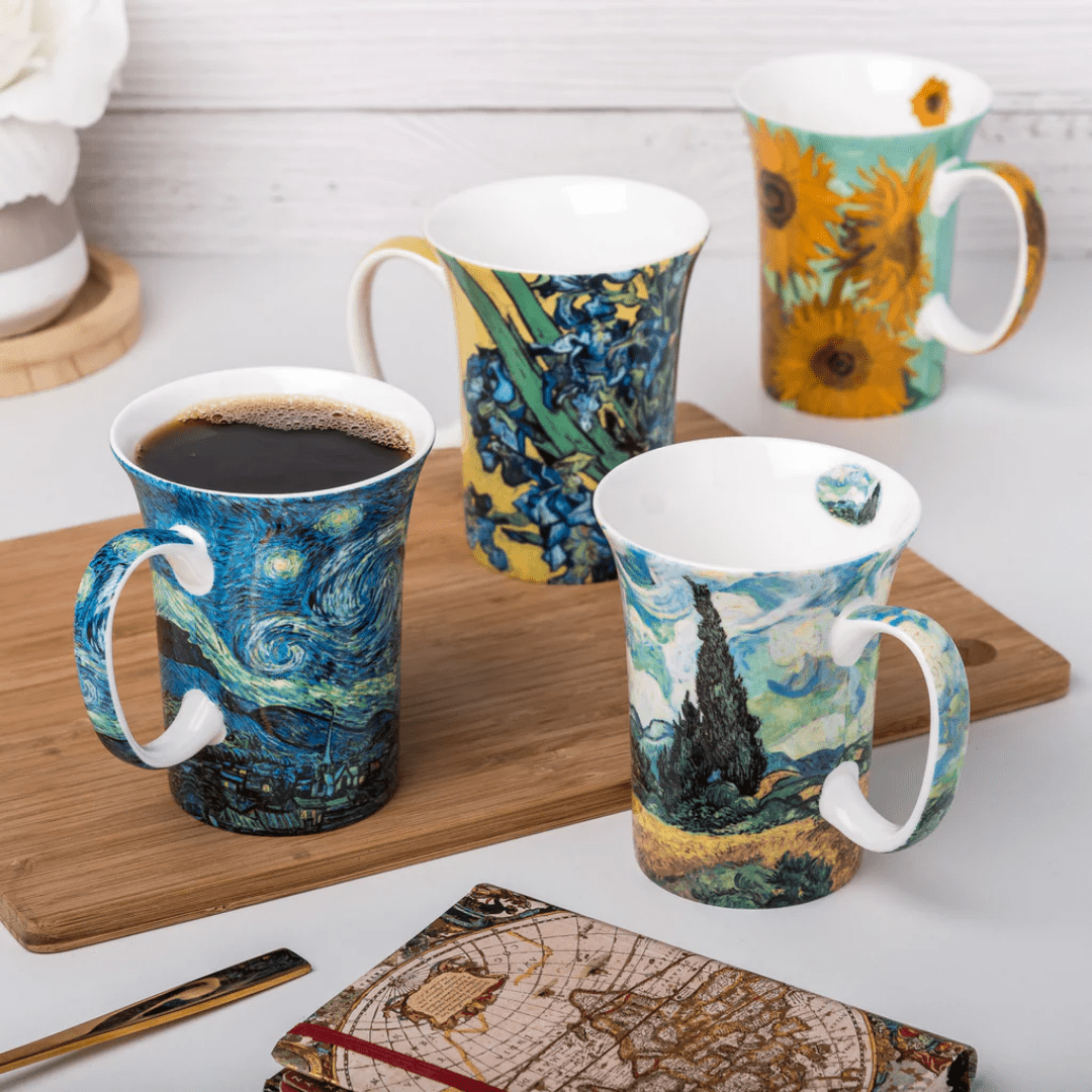 Van Gogh Classics Tea Mugs Set of 4 - Lizzy G's Fine Gifts