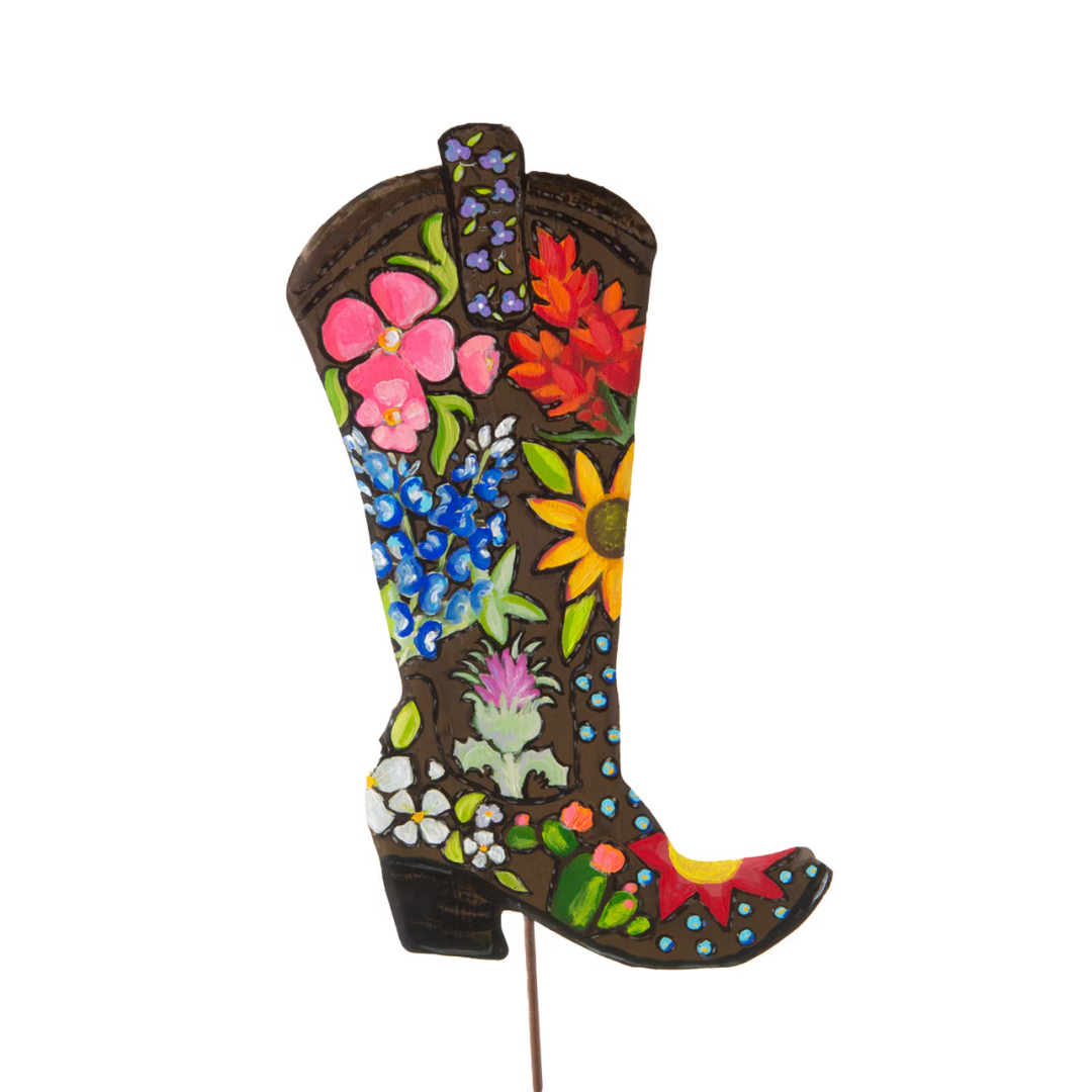 Wildflower Boot Garden Stake - Lizzy G's Fine Gifts