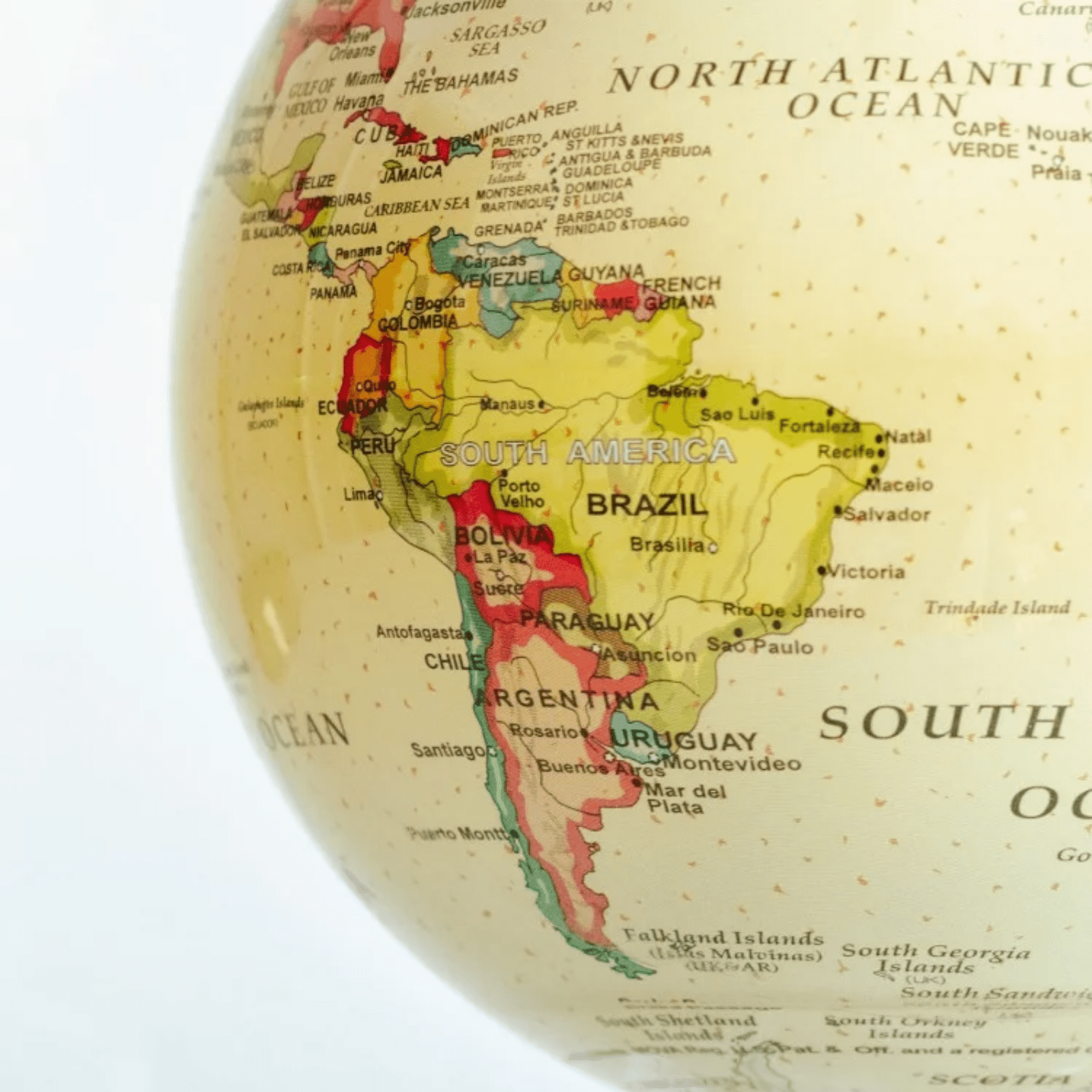 Yellow Political Map Solar Powered Spinning Globe - Lizzy G's Fine Gifts